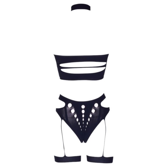 Le Désir - plius dydžio 3 dalių apatinio trikotažo rinkinys - juodas (XL-4XL)