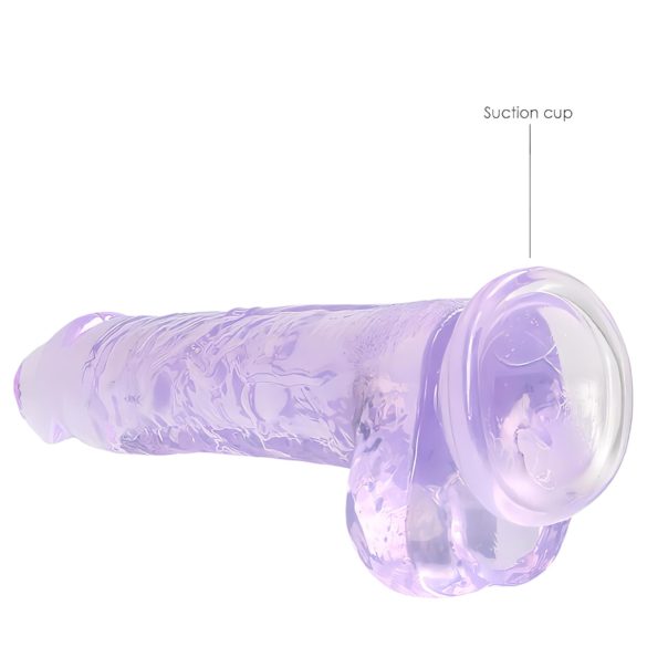 RealRock - permatomas realistiškas dildo - violetinis - 19 cm