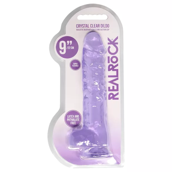 RealRock - permatomas realistiškas dildo - violetinis - 22 cm