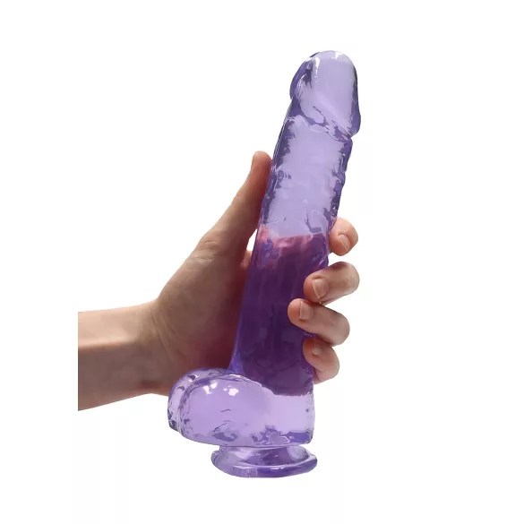 RealRock - permatomas realistiškas dildo - violetinis - 22 cm