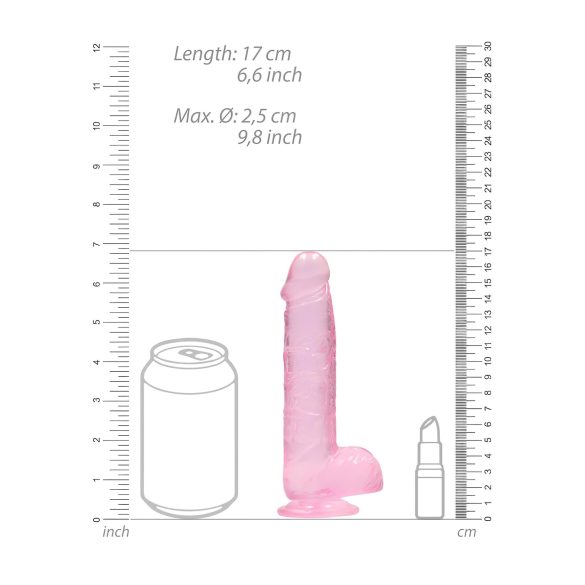 RealRock - realistiškas dildo - rožinis - permatomas - 15 cm