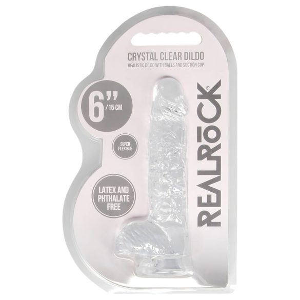 REALROCK - skaidrus tikroviškas dildo - skaidrus (15cm)