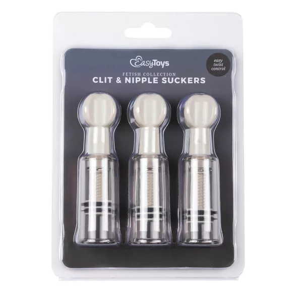 Easytoys - krūtų ir klitorio pompos rinkinys (3 vnt.)