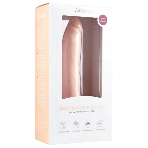 Easytoys - siurbtuku silikoninis dildo (21 cm) - natūralus.