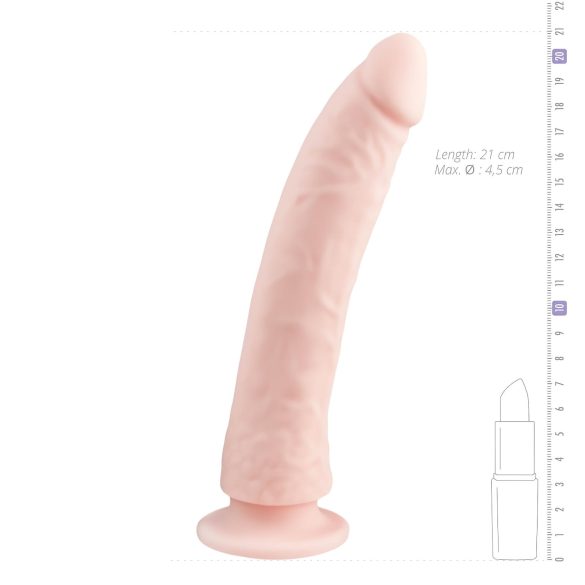 Easytoys - siurbtuku silikoninis dildo (21 cm) - natūralus.