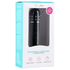 Easytoys Diamond Twirled - vibruojantis dildo - juodas
