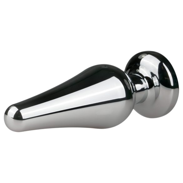 Easytoys Metal No.11 - analinis kaištis su rožiniu akmenuku - sidabrinis 3,5 cm