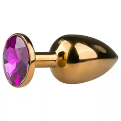   Easytoys Metal No.1 - analinis kaištis su violetiniu akmeniu - auksinis 2,5 cm