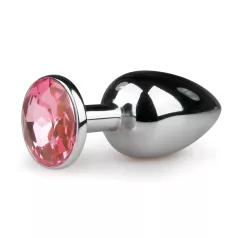   Easytoys Metal No.1 - analinis kaištis su rožiniu akmeniu - sidabrinis 2,7 cm