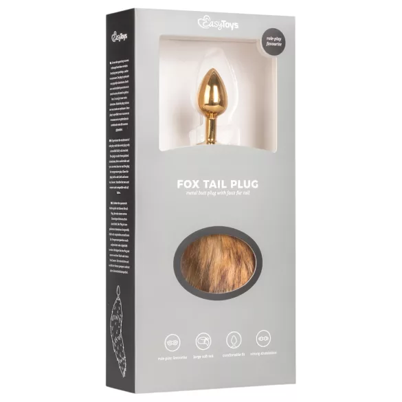Easytoys Fox NO1 - metalinis analinis kaištis su lapės uodega