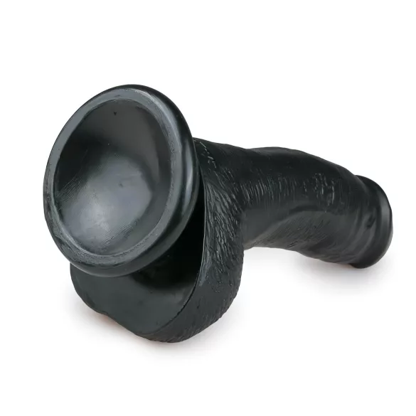 Easytoys - dildo su sėklidėmis ir siurbtuku - juodas 15 cm