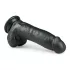 Easytoys - dildo su siurbtuku ir sėklidėmis - 20 cm - juodas