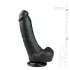 Easytoys - dildo su siurbtuku ir sėklidėmis - 20 cm - juodas