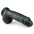 Easytoys - juodasis siurbtukas dildo su sėklidėmis (22,5cm)