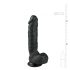 Easytoys - juodasis siurbtukas dildo su sėklidėmis (22,5cm)