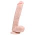 Easytoys - vakuuminis didelis dildo su sėklidėmis (26,5 cm) - natūralus