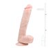 Easytoys - vakuuminis didelis dildo su sėklidėmis (26,5 cm) - natūralus