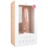 Easytoys - didesnis dildo su sėklidėmis ir siurbtuku (29,5cm) - natūralus