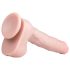 Easytoys - didesnis dildo su sėklidėmis ir siurbtuku (29,5cm) - natūralus