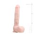 Easytoys - didesnis dildo su sėklidėmis ir siurbtuku (29,5cm) - natūralus