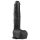 Easytoys - siurbtukas, didelis dildo su sėklidėmis (29,5 cm) - juodas