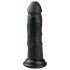 Easytoys - juodas realistiškas dildo su siurbtuku (15,5 cm)