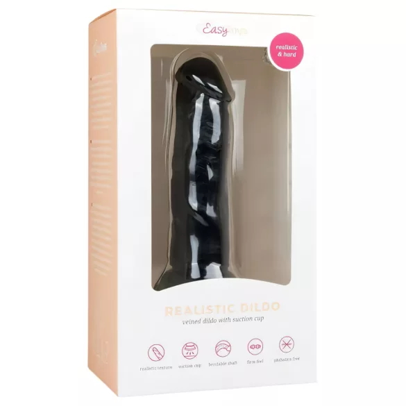 Easytoys - dildo su siurbtuku - realistiškas - juodas - 15,5 cm