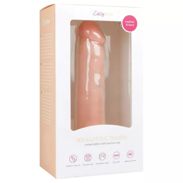 Easytoys - realistiškas dildo su siurbtuku - 20,5 cm - kūno spalvos