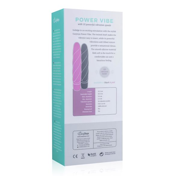Easytoys Power Vibe - vibratorius - suktas silikonas - juodas