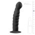 Easytoys Ribbed - juodasis analinis dildo su siurbtuku (14cm)