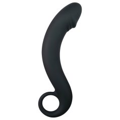 EasyToys - analinis dildo išlenktas - silikonas juodas