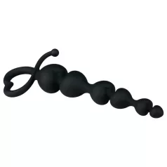 EasyToys - analinis dildo su karoliukais - juodas