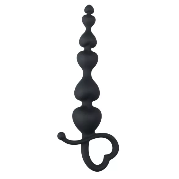 EasyToys - analinis dildo su karoliukais - juodas