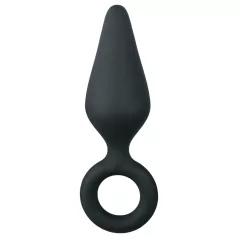 Easytoys - analinis kaištis su žiedu - vidutinis - juodas