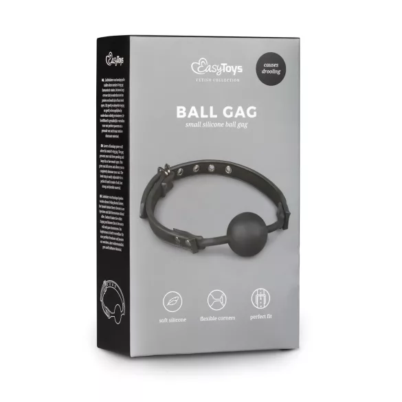 Easytoys - burnos kaištis su silikoniniu kamuoliuku - juodas