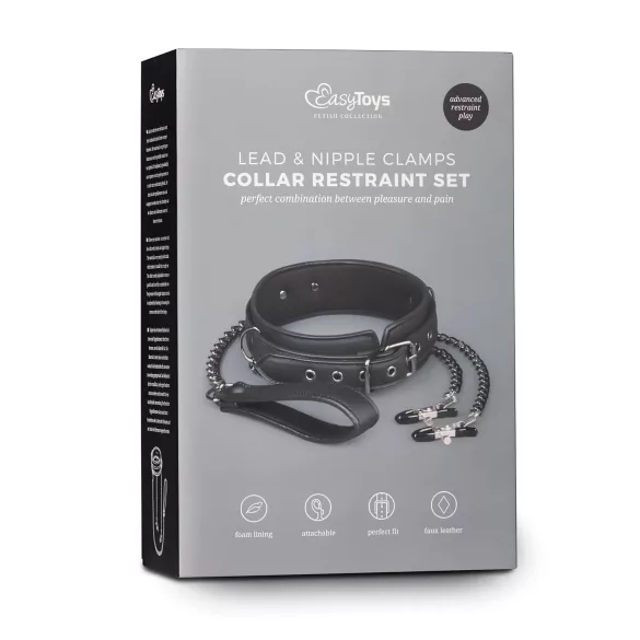 Easytoys - spenelių spaustukai, antkaklis, pavadėlis - 4 dalių rinkinys