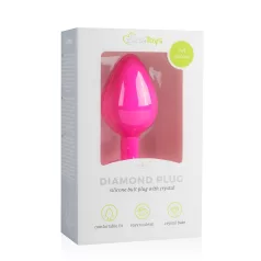   Easytoys Diamond - analinis kaištis su kristalu - vidutinis - rožinis