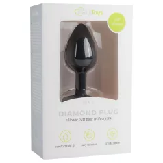   Easytoys Diamond - analinis kaištis su baltu brangakmeniu - mažas - juodas