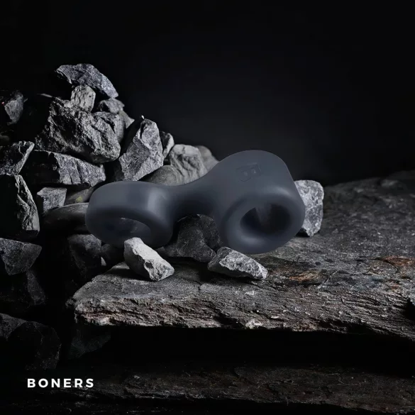 Boners Get Rock Hard - penio žiedas ir sėklidžių tempiklis - pilkas