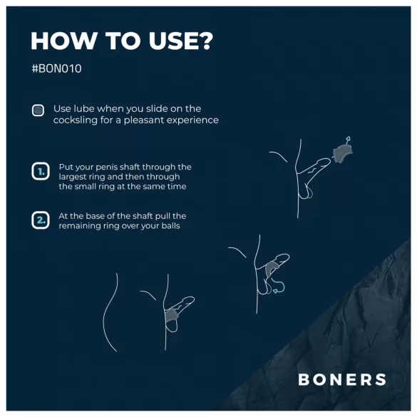 Boners - penio žiedas ir sėklidžių tempimo žiedas - pilkas