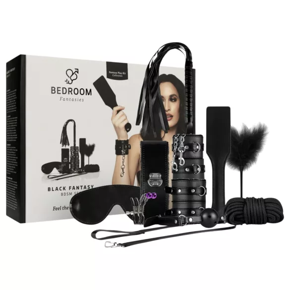 Secret Pleasure Chest - pažengusių BDSM rinkinys - 14 dalių - juodas