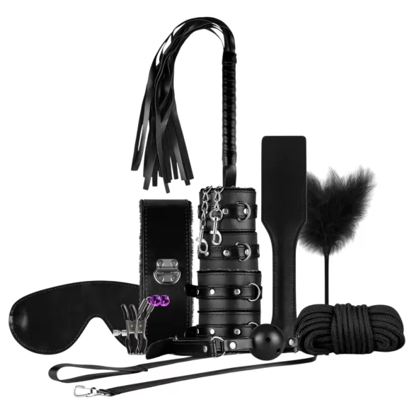 Secret Pleasure Chest - pažengusių BDSM rinkinys - 14 dalių - juodas