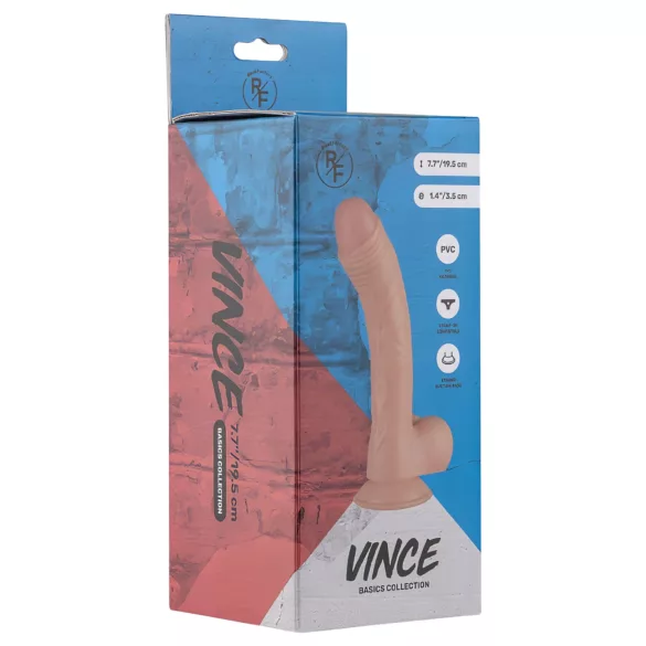 Real Fantasy Vince - dildo su sėklidėmis - 19,5 cm - kūno spalvos