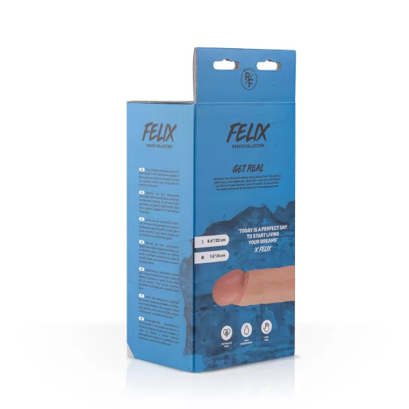 Real Fantasy Felix - tikroviškas falo imitatorius su sėklidėmis - 22 cm