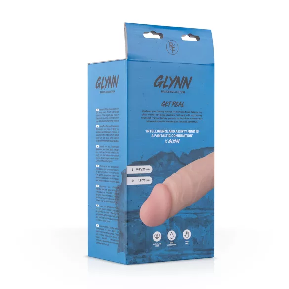 Real Fantasy Glynn - tikroviškas dildo su sėklidėmis - 25 cm natūralios spalvos