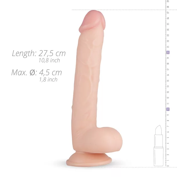 Real Fantasy Elvin - realistiškas dildo su sėklidėmis - 28 cm natūrali spalva