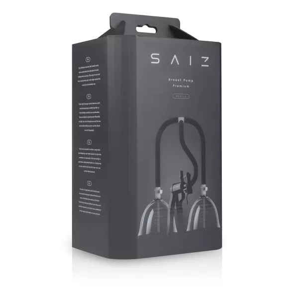 Saiz Premium - elektrinis dvigubas pientraukis - mažas - permatomas juodas
