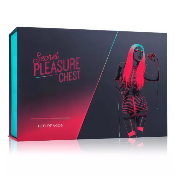 Secret Pleasure Chest - pažengusių BDSM rinkinys - 10 dalių - raudonas