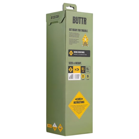 BUTTR - dvigubas fisting dildo su siurbtuku - juodas