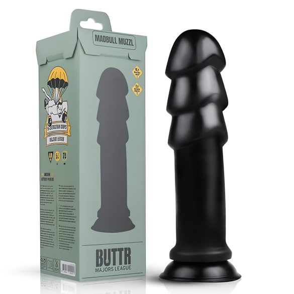 BUTTR Madbull Muzzl - juoda siurbtuku dildo